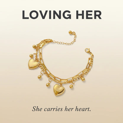 Gold Heart Charm Bracelet — Signature Card V2