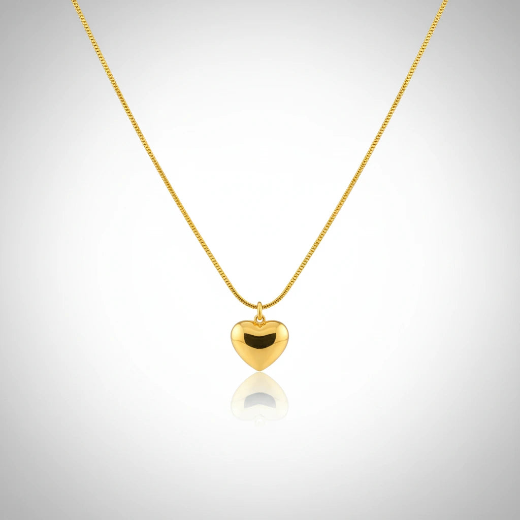 Gold Heart Pendant — Front Close-up