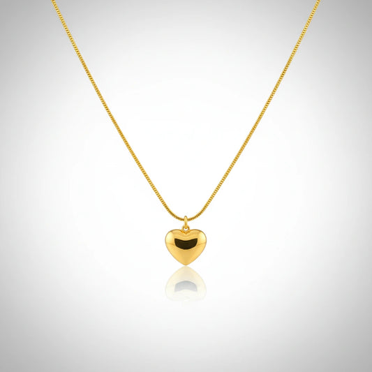 Gold Heart Pendant — Front Close-up