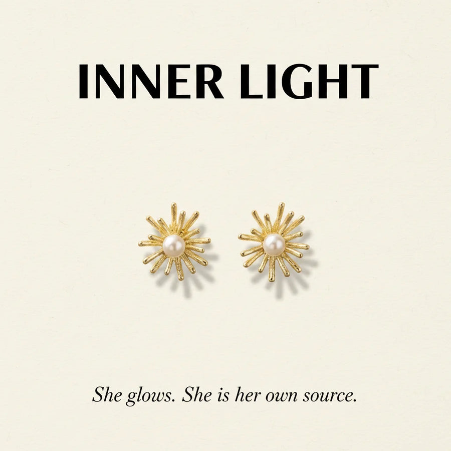 Gold Pearl Starburst Earrings | INNER LIGHT