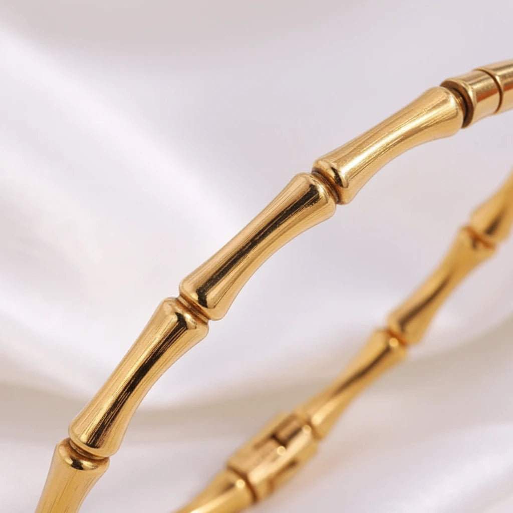 Golden Bamboo Bracelet — Detail Zoom