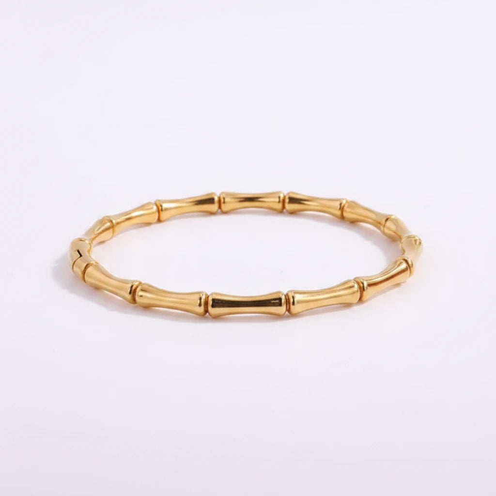 Golden Bamboo Bracelet — Front Close-up