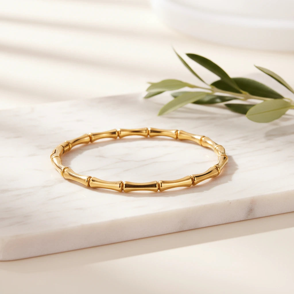 Golden Bamboo Bracelet — Luxe Marble