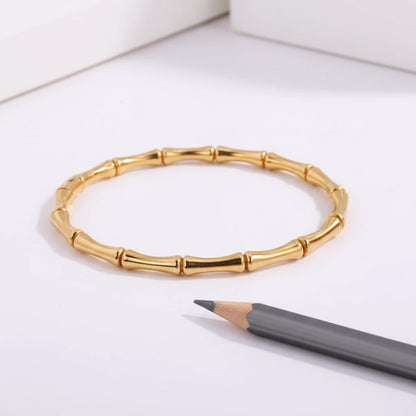 Golden Bamboo Bracelet — Side Angle