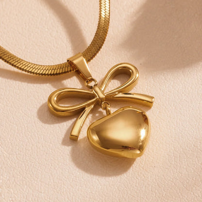 Golden Bow Necklace — Detail Zoom