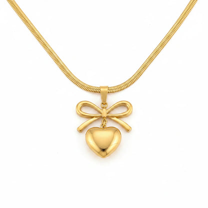 Golden Bow Necklace — Front Close-up