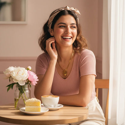 Golden Bow Necklace — Real-World Lifestyle