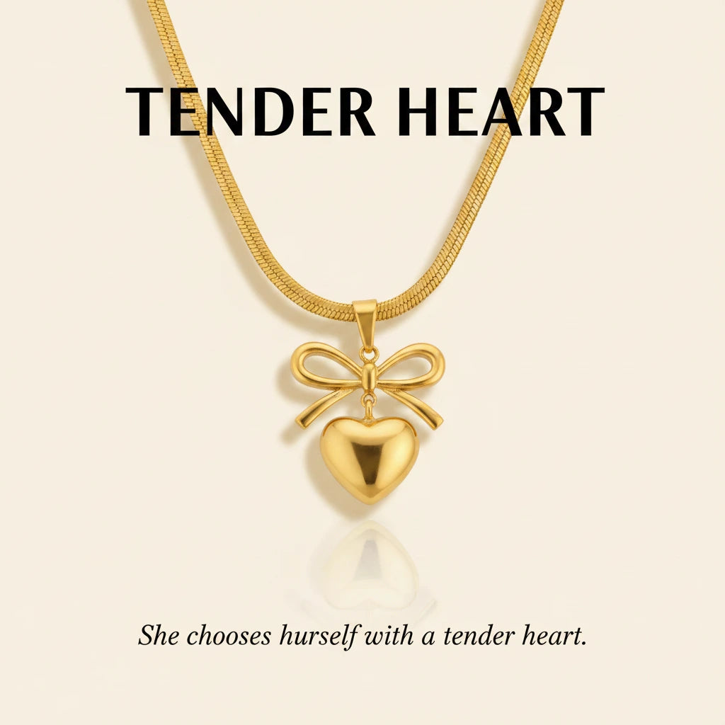 Golden Bow Necklace — Signature Card