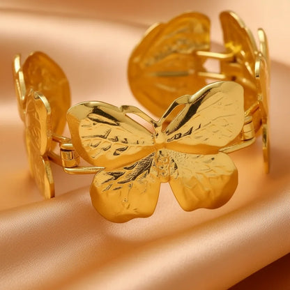 Golden Butterfly Cuff — Detail Zoom