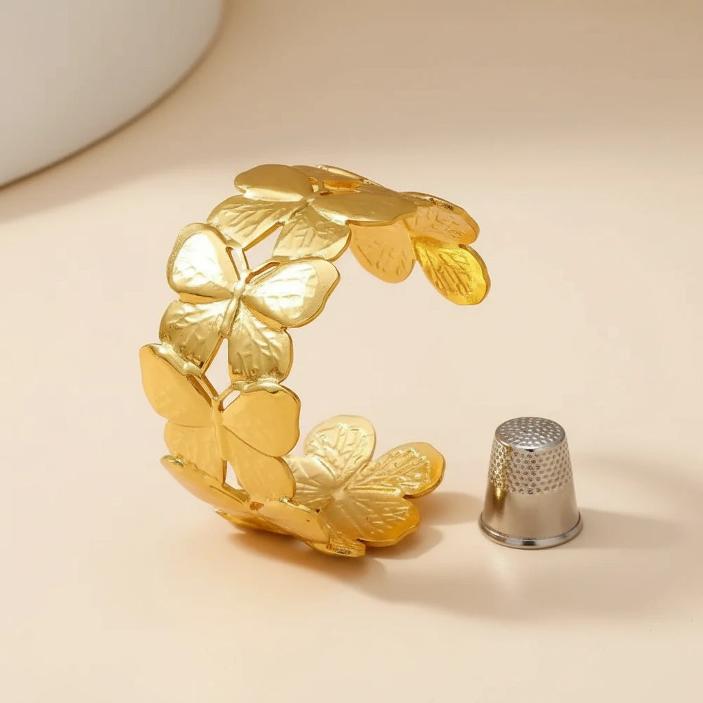 Golden Butterfly Cuff — Side Angle