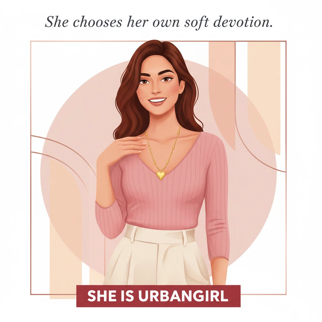Golden Heart Chain Necklace — Illustrated Muse
