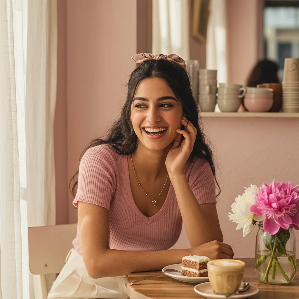 Golden Heart Chain Necklace — Real-World Lifestyle