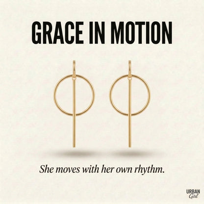 Grace In Motion | Circle Line Drop Earrings