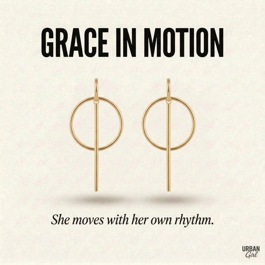 Grace In Motion | Circle Line Drop Earrings