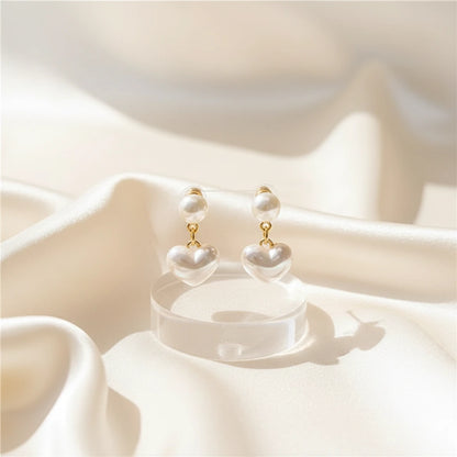 Heart Pearl Drops — Velvet Pedestal