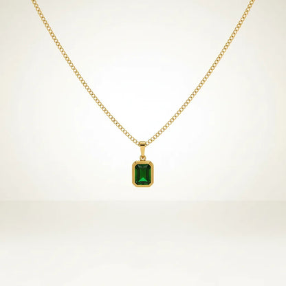 Centered Choice | Emerald Cut Gold Pendant
