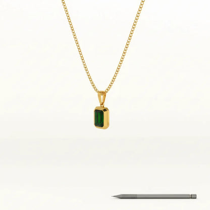 Centered Choice | Emerald Cut Gold Pendant