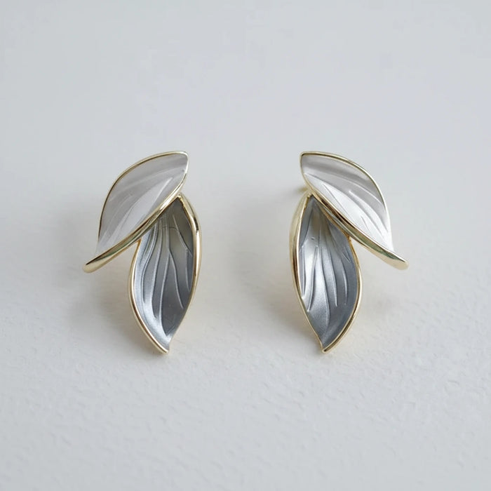 Layered Leaf Earrings | UNFOLD GRACE