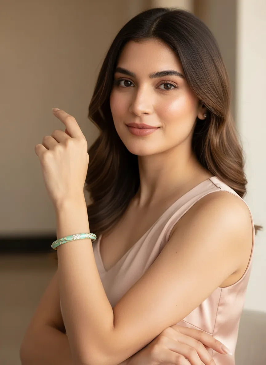 QUIET STRENGTH | Mint Floral Bangle