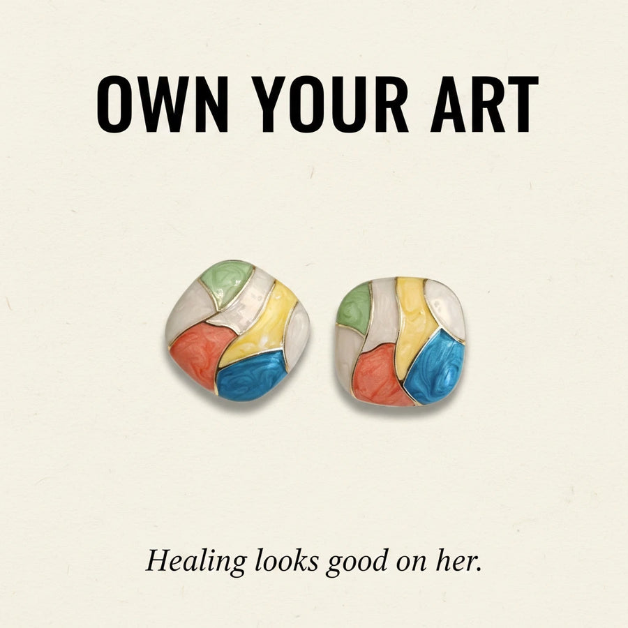 Mosaic Enamel Earrings | OWN YOUR ART