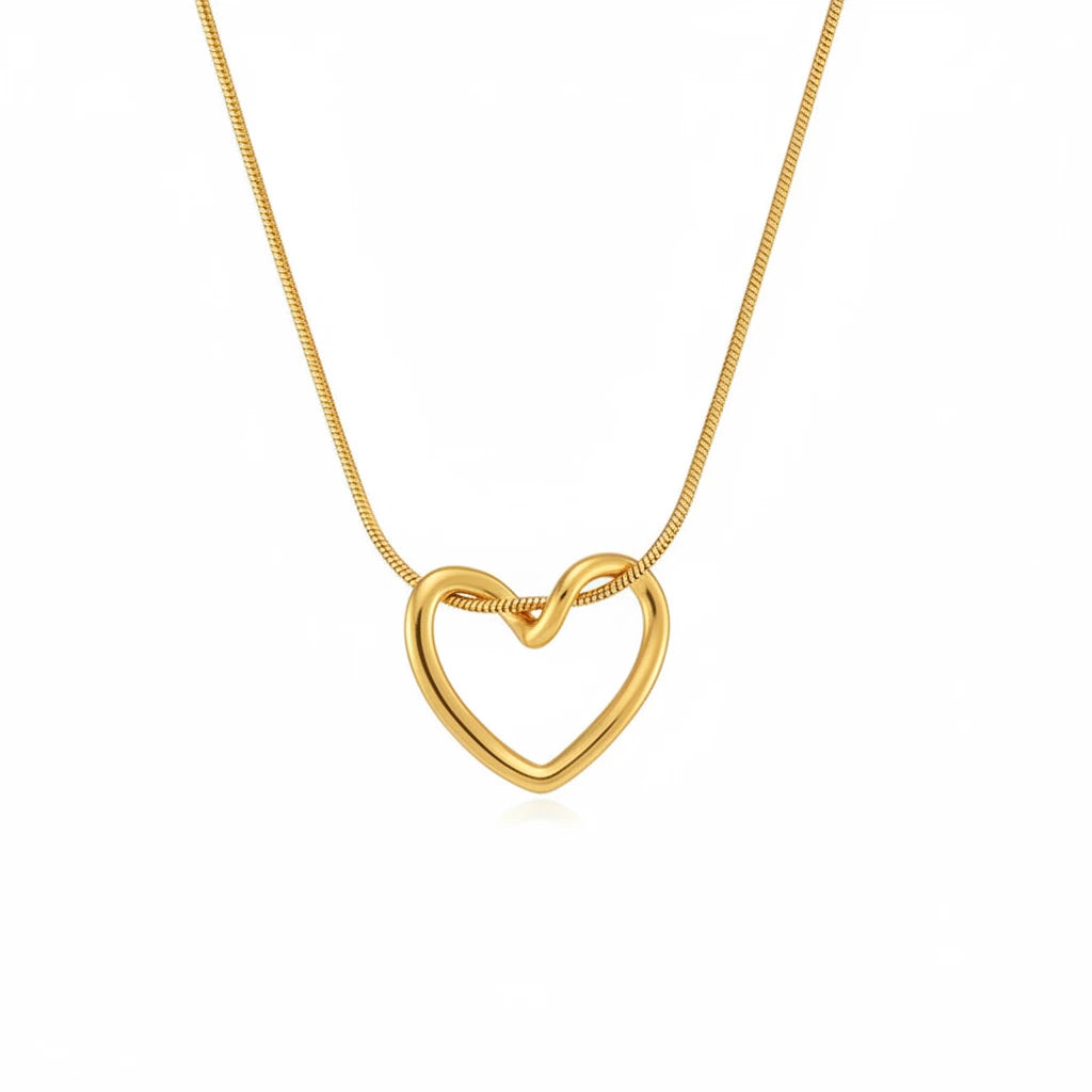 Open Heart Necklace — Front Close-up