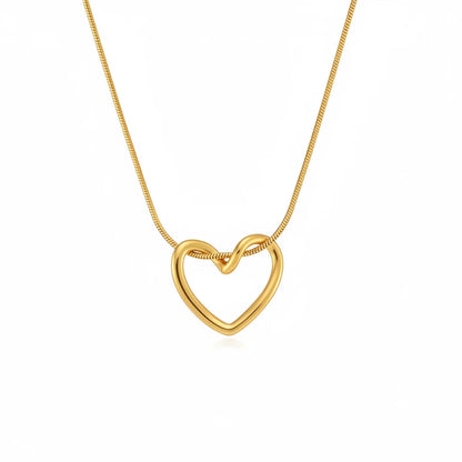 Open Heart Necklace — Front Close-up