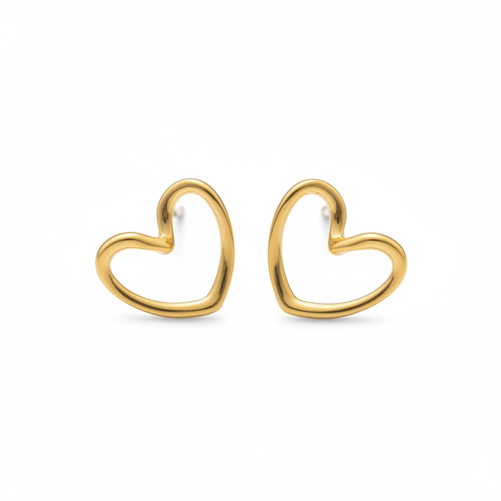 Open Heart Studs — Front Close-up