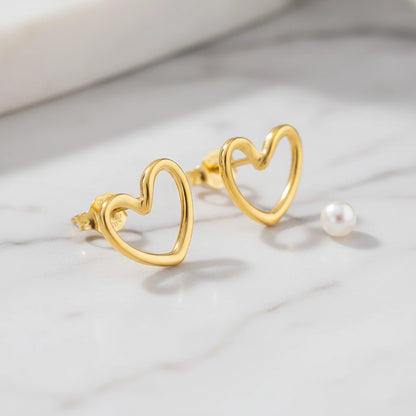 Open Heart Studs — Side Angle