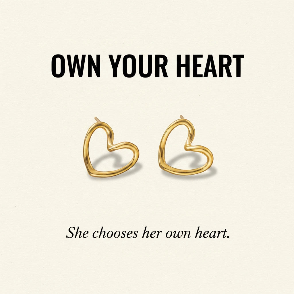 Open Heart Studs — Signature Card