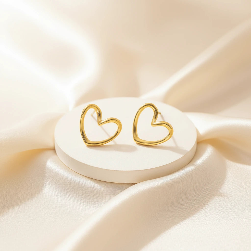 Open Heart Studs — Velvet Pedestal