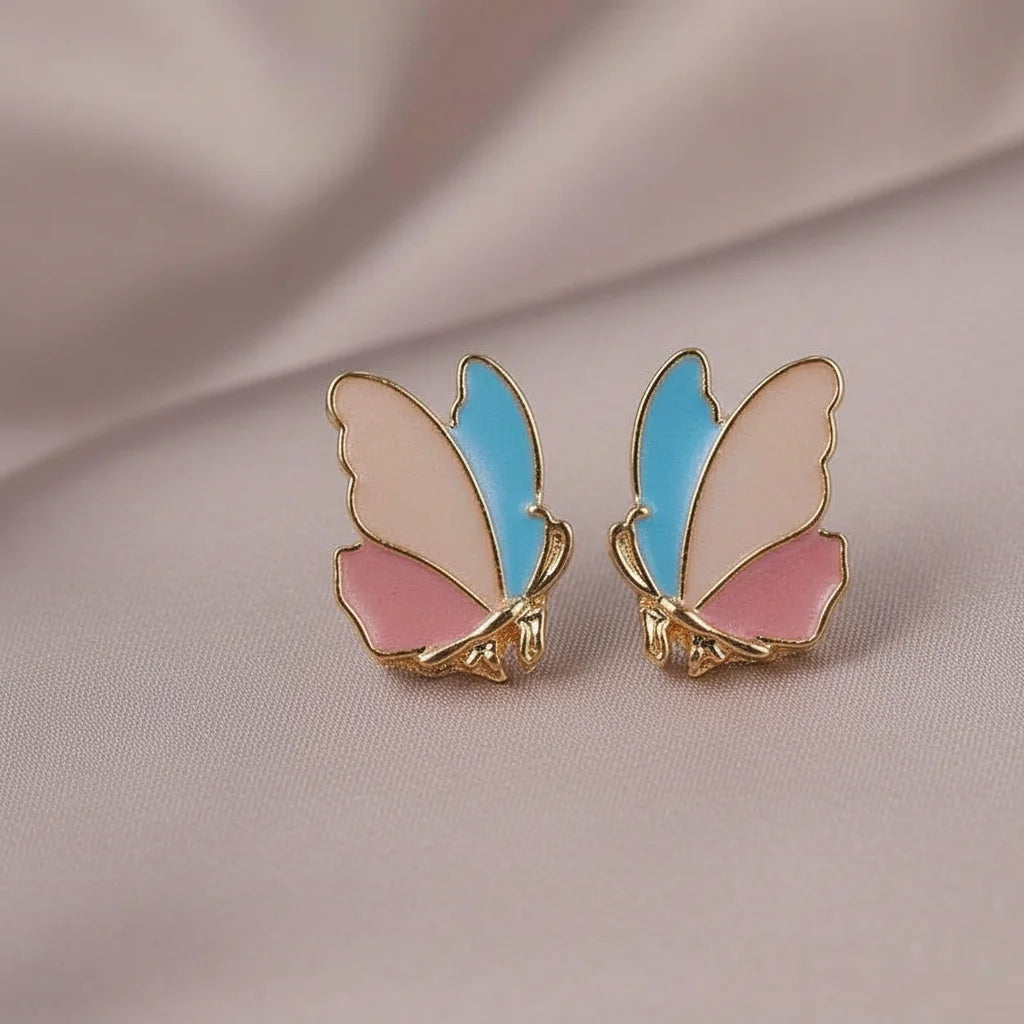 Pastel Butterfly Earrings — Detail Zoom