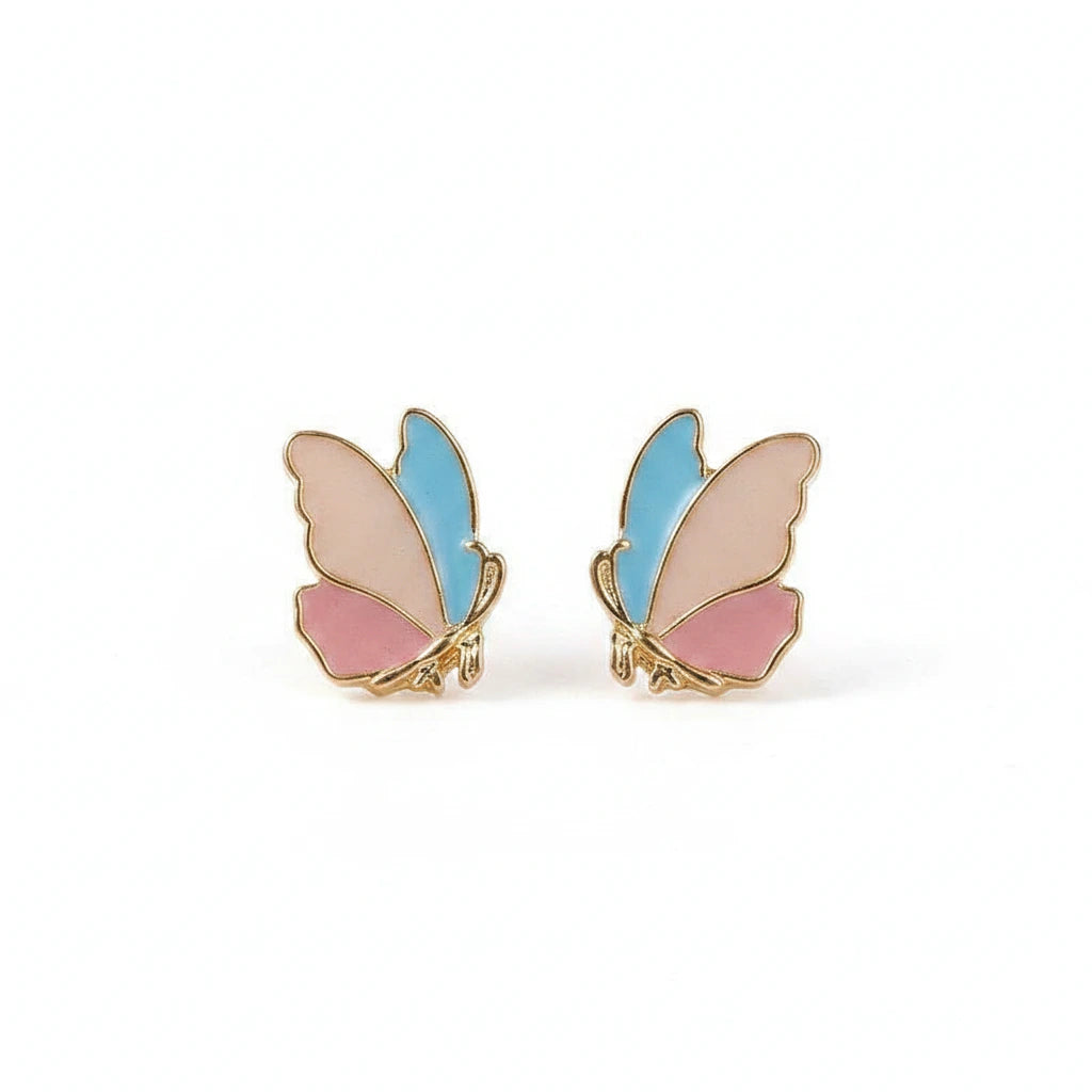 Pastel Butterfly Earrings — Front Close-up