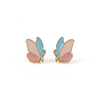 Pastel Butterfly Earrings — Front Close-up
