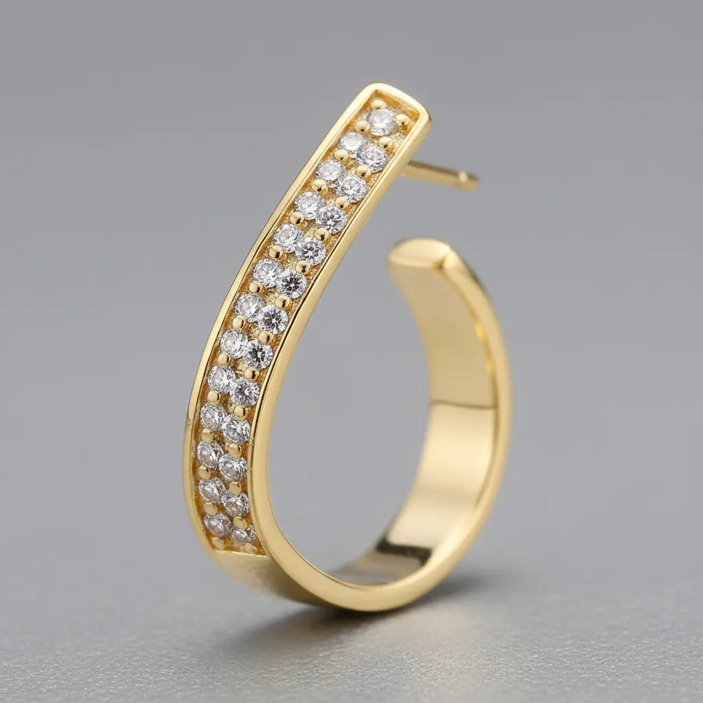REFINED DEFIANCE | Pave Curve Earrings