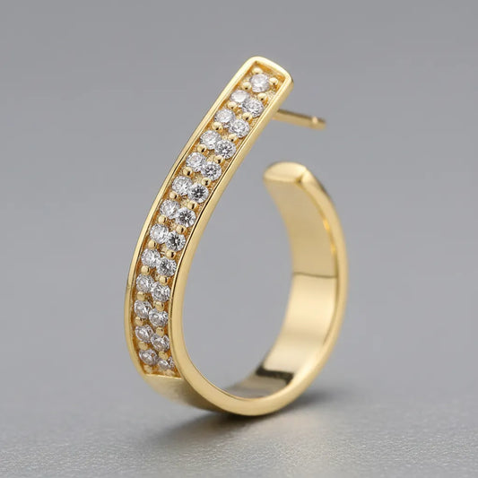 REFINED DEFIANCE | Pave Curve Earrings