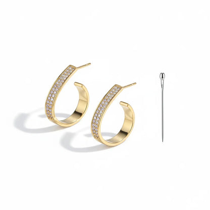 REFINED DEFIANCE | Pave Curve Earrings
