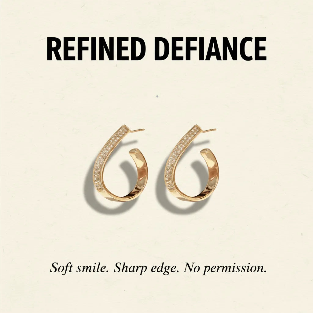 REFINED DEFIANCE | Pave Curve Earrings