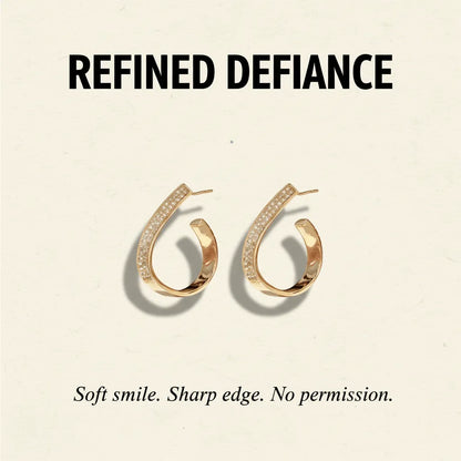 REFINED DEFIANCE | Pave Curve Earrings
