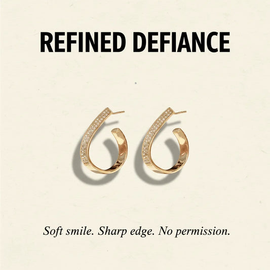 REFINED DEFIANCE | Pave Curve Earrings