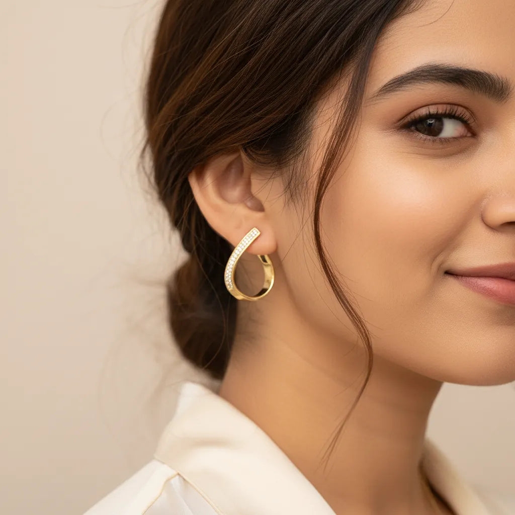 REFINED DEFIANCE | Pave Curve Earrings