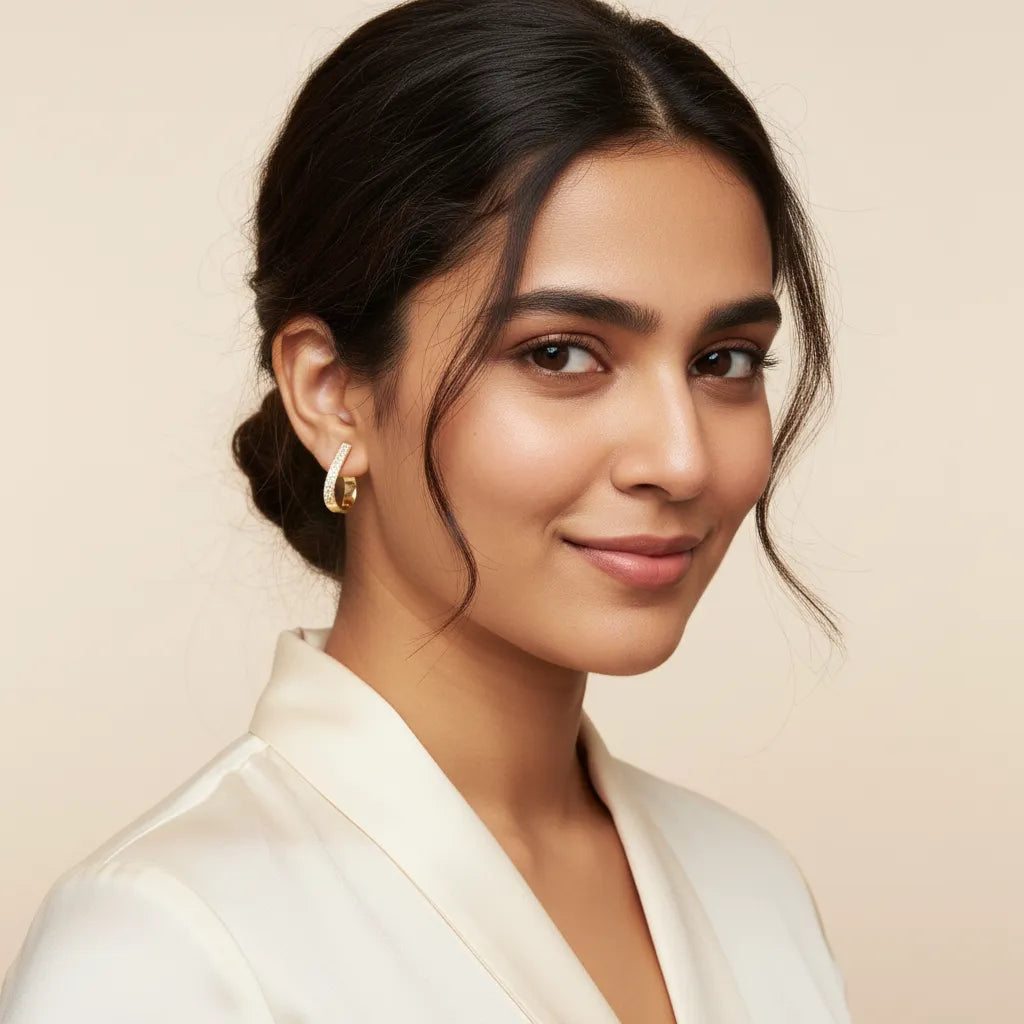 REFINED DEFIANCE | Pave Curve Earrings