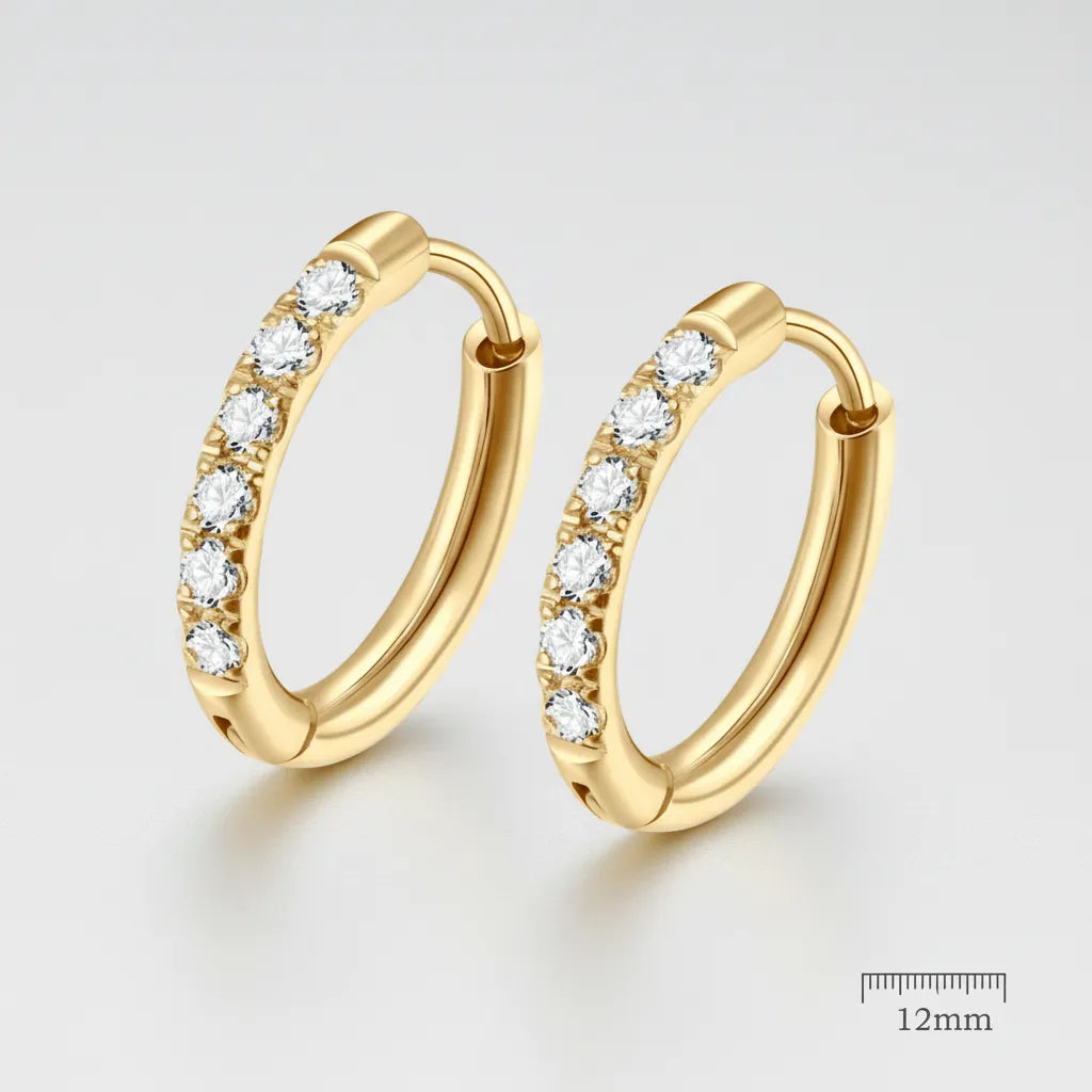 Her Own Shine | Pave Hoop Earrings