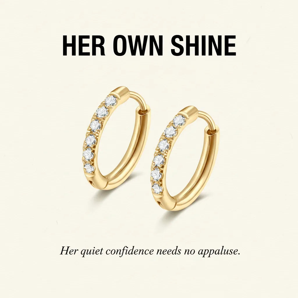 Her Own Shine | Pave Hoop Earrings