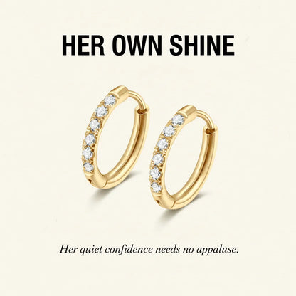 Her Own Shine | Pave Hoop Earrings