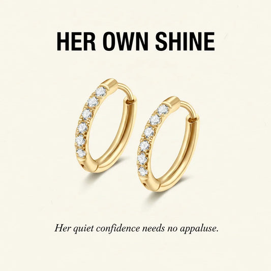 Her Own Shine | Pave Hoop Earrings