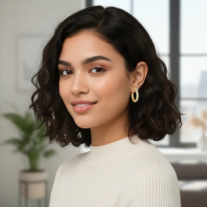 Her Own Shine | Pave Hoop Earrings