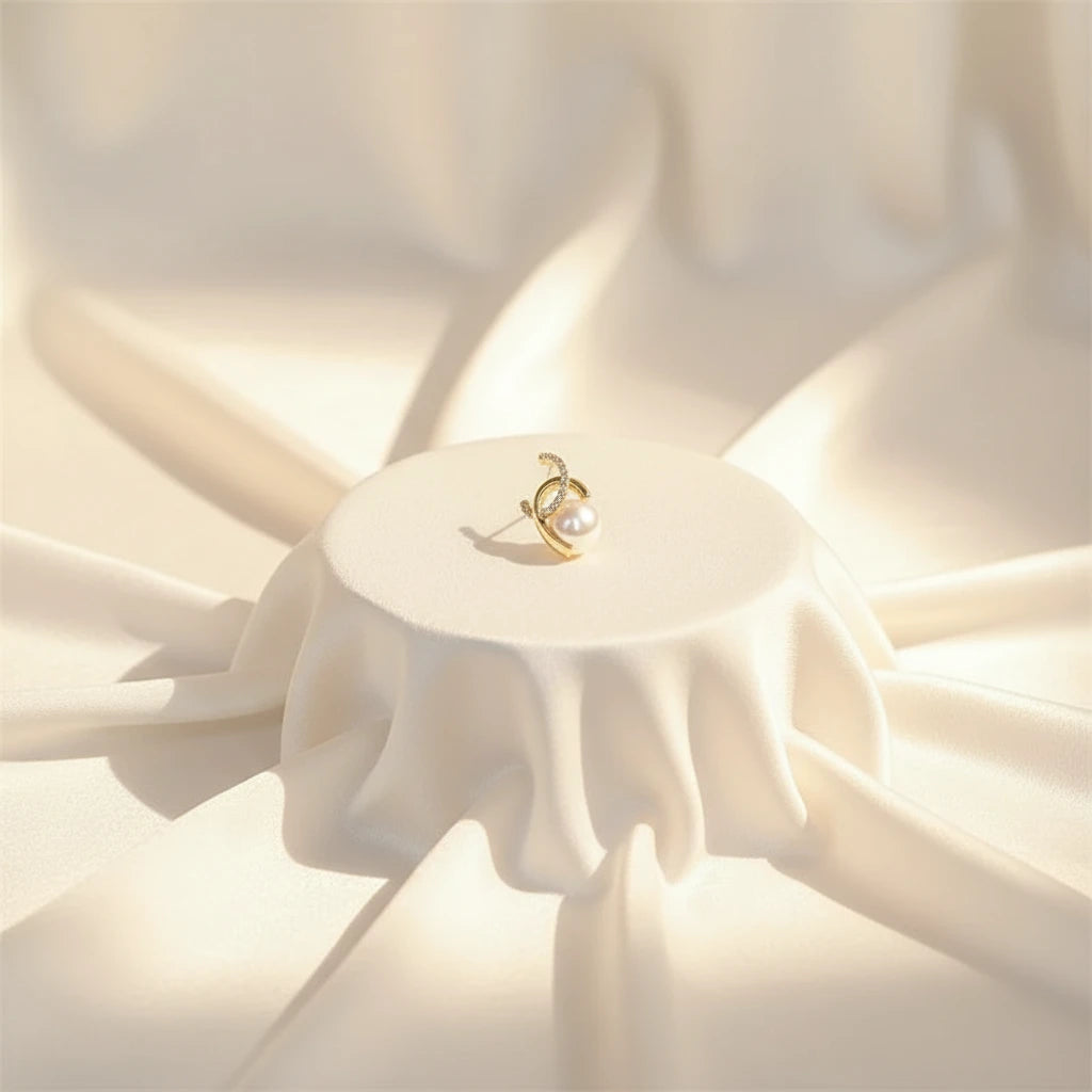 Paved Pearl Drops — Velvet Pedestal