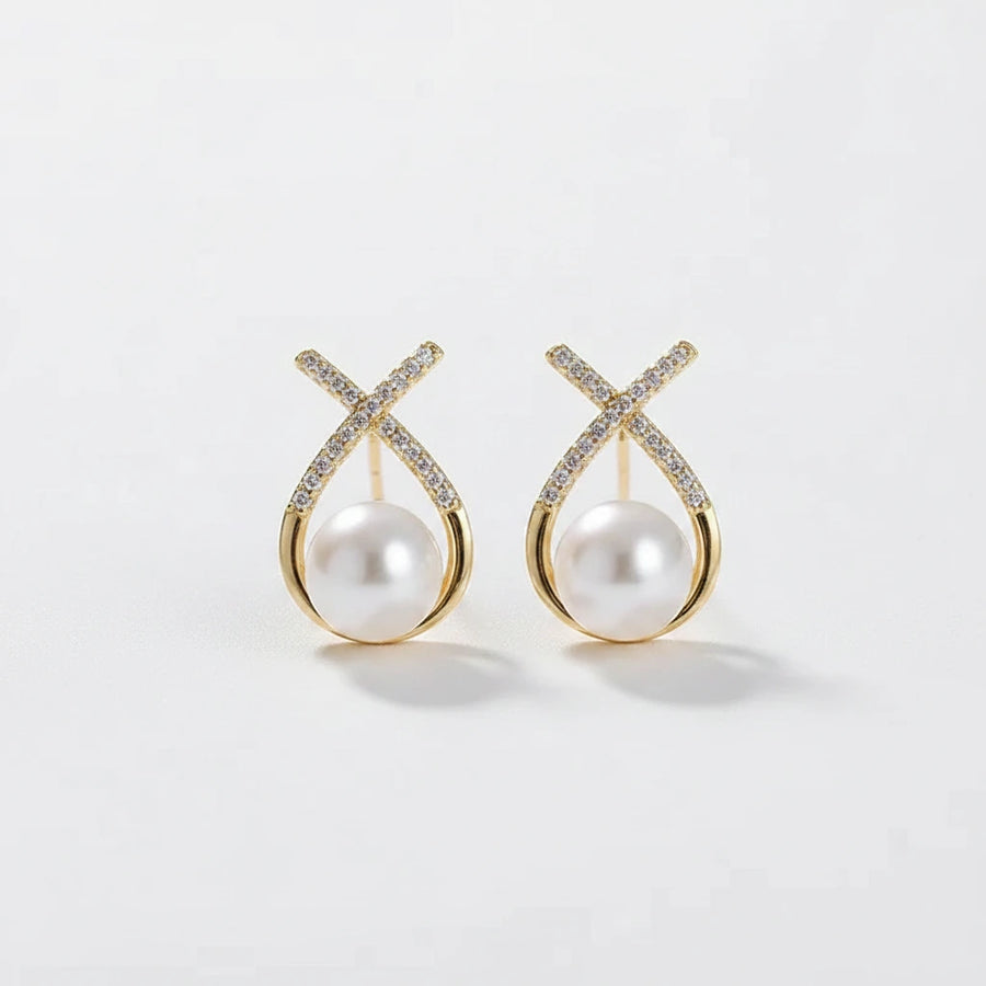 Pearl Crisscross Earrings | QUIET REBELLION