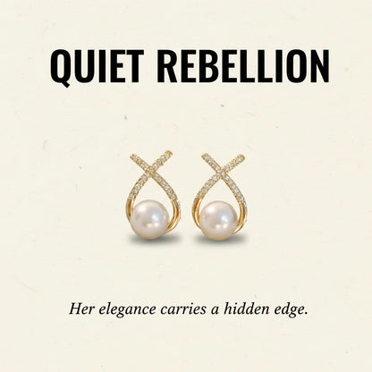 Pearl Crisscross Earrings — Signature Card