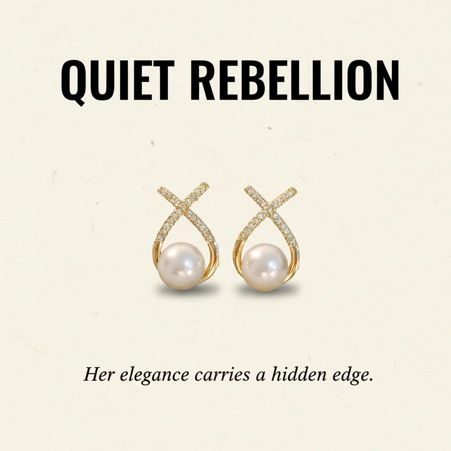 Pearl Crisscross Earrings | QUIET REBELLION